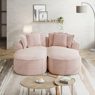 ALLAUVE Canapé Nuage Confortable En Chenille, Double Méridienne Extra-large Sans Cadre, Coussins Fournis, Prêt À L'Emploi, Pour Salon, Rose - Publicité ALLAUVE Canapé Nuage Confortable En Chenille, Double Méridienne Extra-large Sans Cadre, Coussins Fournis, Prêt À L'Emploi, Pour Salon, Rose - Publicité