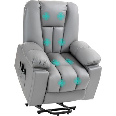 DEVOKO Fauteuil Électrique Inclinable 8 Points Massage Télécommande Revêtement Microfibre Moderne 94x96x106 Cm, Gris - Publicité DEVOKO Fauteuil Électrique Inclinable 8 Points Massage Télécommande Revêtement Microfibre Moderne 94x96x106 Cm, Gris - Publicité