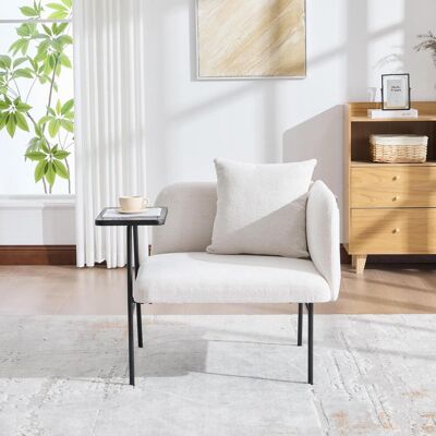 OEM Un Fauteuil Moderne Doté D'Un Dossier Confortable En Tissu Et De Deux Compartiments De Rangement, Complété Par Une Table D'Appoint Pratique. Cette Table D'Appoint Minimaliste Avec Rangement Possède Un - Publicité OEM Un Fauteuil Moderne Doté D'Un Dossier Confortable En Tissu Et De Deux Compartiments De Rangement, Complété Par Une Table D'Appoint Pratique. Cette Table D'Appoint Minimaliste Avec Rangement Possède Un - Publicité
