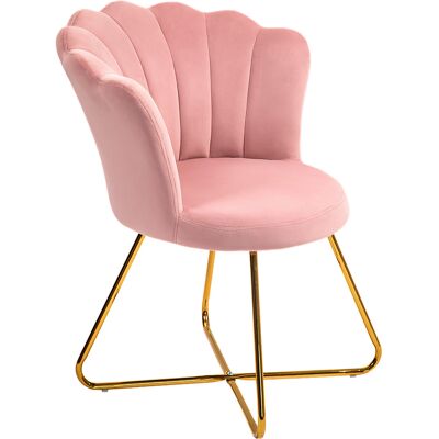 OEM Fauteuil Coquillage Chaise Coiffeuse Fauteuil En Velours Fauteuil De Salon Avec Pieds En Acier 69 X 64 X 80 Cm Rose - Publicité OEM Fauteuil Coquillage Chaise Coiffeuse Fauteuil En Velours Fauteuil De Salon Avec Pieds En Acier 69 X 64 X 80 Cm Rose - Publicité