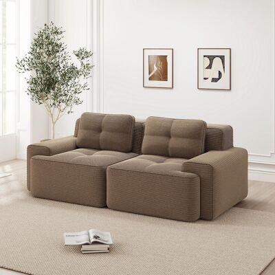 OEM Canapé Modulaire Sans Cadre, Canapé De Salon Moderne, Design D'Assise Profonde, Canapé Nuage Confortable En Velours Côtelé, Canapé Deux Places, Canapé-lit, Marron. Publicité OEM Canapé Modulaire Sans Cadre, Canapé De Salon Moderne, Design D'Assise Profonde, Canapé Nuage Confortable En Velours Côtelé, Canapé Deux Places, Canapé-lit, Marron. Publicité