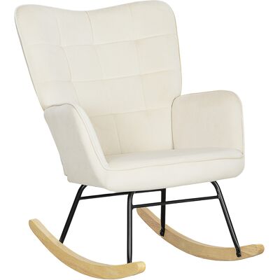 ACKERMAN Fauteuil À Bascule, Fauteuil Oscillant Aspect Velours, Accoudoir, Fauteuil Avec Patins En Bois, Fauteuil Relax Pour Salon, Chambre À Coucher, Beige - Publicité ACKERMAN Fauteuil À Bascule, Fauteuil Oscillant Aspect Velours, Accoudoir, Fauteuil Avec Patins En Bois, Fauteuil Relax Pour Salon, Chambre À Coucher, Beige - Publicité