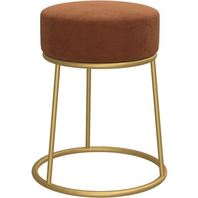 DESIGN IN Tabouret Rond Marron Velours - Publicité DESIGN IN Tabouret Rond Marron Velours - Publicité