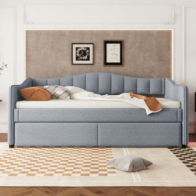 MIDUODUO Lit De Jour 90×200 Cm Gris Linge,lit Extensible,canapé-lit Simple,design Lumineux Ambiance,style Minimaliste,vendu Sans Matelas - Publicité MIDUODUO Lit De Jour 90×200 Cm Gris Linge,lit Extensible,canapé-lit Simple,design Lumineux Ambiance,style Minimaliste,vendu Sans Matelas - Publicité