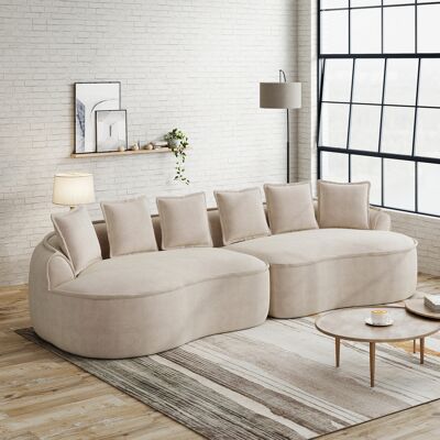 ACKERMAN Canapé Modulaire 4 Places, Tissu Chenille Confortable, Canapé Sans Cadre, Dimensions Extra Grandes, Assises Profondes, Incluant Coussins, Aucun Montage Requis, Adapté Pour Salon, Beige Clair - Publicité ACKERMAN Canapé Modulaire 4 Places, Tissu Chenille Confortable, Canapé Sans Cadre, Dimensions Extra Grandes, Assises Profondes, Incluant Coussins, Aucun Montage Requis, Adapté Pour Salon, Beige Clair - Publicité