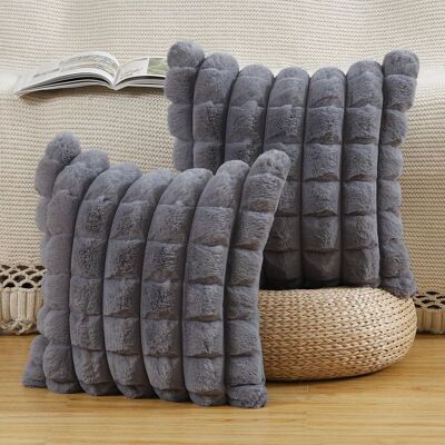 Vision Lot De 2 À Carreaux Housses De Coussin En Peluche En Fausse Fourrure Housse De Coussin Décorative Douce Moelleuses Pour Coussin De Chambre À Coucher De Canapé Gris 45x45 Cm - Publicité Vision Lot De 2 À Carreaux Housses De Coussin En Peluche En Fausse Fourrure Housse De Coussin Décorative Douce Moelleuses Pour Coussin De Chambre À Coucher De Canapé Gris 45x45 Cm - Publicité