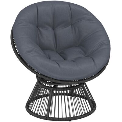 OEM Fauteuil Papasan Pivotant À 360°, Fauteuil En Osier Avec Coussin, Structure En Acier, Fauteuil Rond En Rotin, Fauteuil Lounge, Gris - Publicité OEM Fauteuil Papasan Pivotant À 360°, Fauteuil En Osier Avec Coussin, Structure En Acier, Fauteuil Rond En Rotin, Fauteuil Lounge, Gris - Publicité
