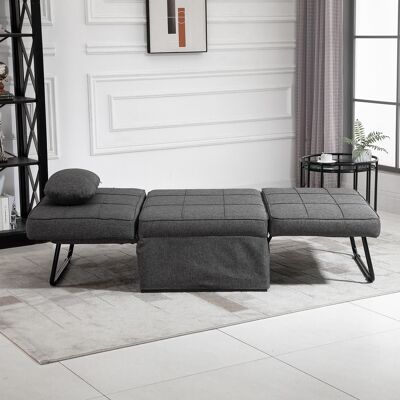 OEM Homcom Chauffeuse 1 Place 4 En 1 - Fauteuil Lit Convertible, Dossier Inclinable 5 Niveaux, Repose-pied Rabattable, Charge 200kg, Gris - Publicité OEM Homcom Chauffeuse 1 Place 4 En 1 - Fauteuil Lit Convertible, Dossier Inclinable 5 Niveaux, Repose-pied Rabattable, Charge 200kg, Gris - Publicité