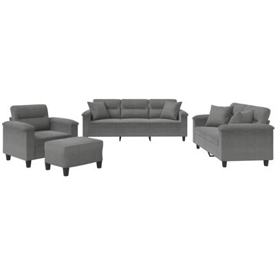 Maison Exclusive - Ensemble De Canapés 4 Pcs Coussins Gris Foncé Tissu Microfibre - Publicité Maison Exclusive - Ensemble De Canapés 4 Pcs Coussins Gris Foncé Tissu Microfibre - Publicité