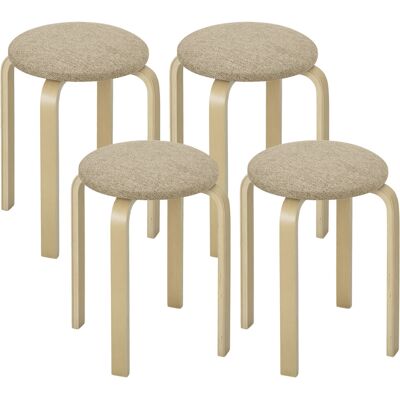 RCBBETT ZA SAS Ensemble De 4 Tabourets Empilables Modernes. Tabourets Ronds Sans Dossier Avec Assise Rembourrée. 40 X 40 X 45 Cm. Kaki - Publicité RCBBETT ZA SAS Ensemble De 4 Tabourets Empilables Modernes. Tabourets Ronds Sans Dossier Avec Assise Rembourrée. 40 X 40 X 45 Cm. Kaki - Publicité