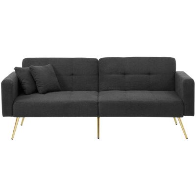 OEM Canapé-lit À Angle Réglable, Pieds Dorés, Coussins Et Poches De Rangement Latérales., Un Meuble De Haute Qualité - Publicité OEM Canapé-lit À Angle Réglable, Pieds Dorés, Coussins Et Poches De Rangement Latérales., Un Meuble De Haute Qualité - Publicité