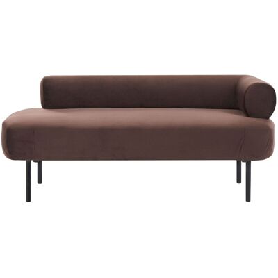 BELIANI Chaise Longue À Droite Moderne En Velours Pieds En Métal Marron Foncé Mirmande - Publicité BELIANI Chaise Longue À Droite Moderne En Velours Pieds En Métal Marron Foncé Mirmande - Publicité