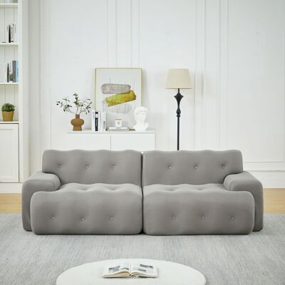 OEM Canapé Cloud, Deux Places Surdimensionnées – Larges Accoudoirs Et Design Moderne Avec Détails Capitonnés. Canapé Incurvé, Idéal Pour Les Salons Et Les Appartements. Livré Monté. Gris. Publicité OEM Canapé Cloud, Deux Places Surdimensionnées – Larges Accoudoirs Et Design Moderne Avec Détails Capitonnés. Canapé Incurvé, Idéal Pour Les Salons Et Les Appartements. Livré Monté. Gris. Publicité
