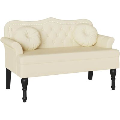 DESIGN IN Banc Chesterfield Crème 120,5 X 65 X 75 Cm Simili Cuir - Publicité DESIGN IN Banc Chesterfield Crème 120,5 X 65 X 75 Cm Simili Cuir - Publicité