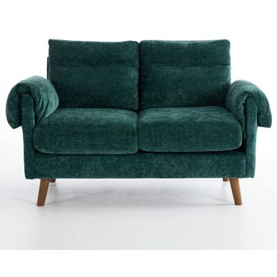 ALLAUVE Canapé 2 Places Compact En Velours Chenille, Petit Love Seat Rétro Milieu De Siècle, Assise Moelleuse Avec Coussins Rembourrés, Piètement Imitation Bois, Canapé Gain De Place Pour Salon, Chambre Ou Ap - Publicité ALLAUVE Canapé 2 Places Compact En Velours Chenille, Petit Love Seat Rétro Milieu De Siècle, Assise Moelleuse Avec Coussins Rembourrés, Piètement Imitation Bois, Canapé Gain De Place Pour Salon, Chambre Ou Ap - Publicité