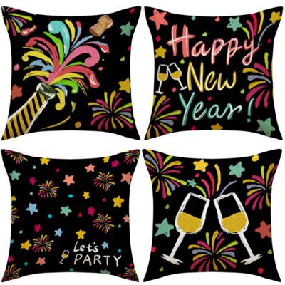 OEM Bonne Année Housses De Coussin Décoratives Pour Le Nouvel An Et Les Fêtes D'Hiver, Parfaites Pour Décorer Votre Canapé Ou Votre Fauteuil - Publicité OEM Bonne Année Housses De Coussin Décoratives Pour Le Nouvel An Et Les Fêtes D'Hiver, Parfaites Pour Décorer Votre Canapé Ou Votre Fauteuil - Publicité