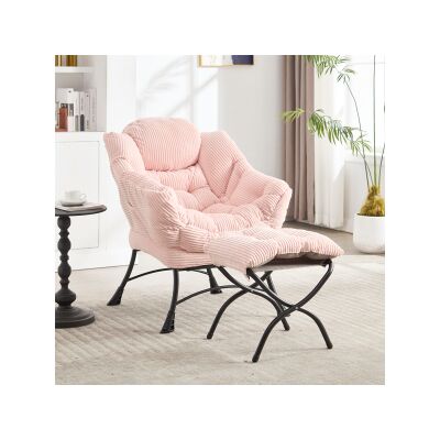 DEVOKO Fauteuil Paresseux Avec Pouf Accoudoirs Poche Latérale, De Lecture Repose-pieds Petit Espace Rose - Publicité DEVOKO Fauteuil Paresseux Avec Pouf Accoudoirs Poche Latérale, De Lecture Repose-pieds Petit Espace Rose - Publicité