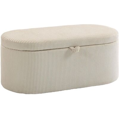OEM Pouf De Rangement, Revêtement En Velours Côtelé Avec Assise Rembourrée, Banc De Pied De Lit, 105 X 51 X 49 Cm, Beige - Publicité OEM Pouf De Rangement, Revêtement En Velours Côtelé Avec Assise Rembourrée, Banc De Pied De Lit, 105 X 51 X 49 Cm, Beige - Publicité