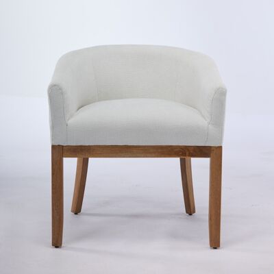 ALLAUVE Fauteuil Vintage En Lin Beige, Accoudoirs, Cadre Bois Massif Naturel, 48 Cm Large, Salon Et Cuisine, Lot Unique, De1891bg - Publicité ALLAUVE Fauteuil Vintage En Lin Beige, Accoudoirs, Cadre Bois Massif Naturel, 48 Cm Large, Salon Et Cuisine, Lot Unique, De1891bg - Publicité