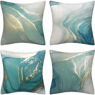 OEM Lot De 4 Housse De Coussin 45x45cm, Taie D'Oreiller Décoratif Canapé En Coton Et Lin Pour Canapé Lit Chambre Chaise Jardin-vagues Bleues - Publicité OEM Lot De 4 Housse De Coussin 45x45cm, Taie D'Oreiller Décoratif Canapé En Coton Et Lin Pour Canapé Lit Chambre Chaise Jardin-vagues Bleues - Publicité