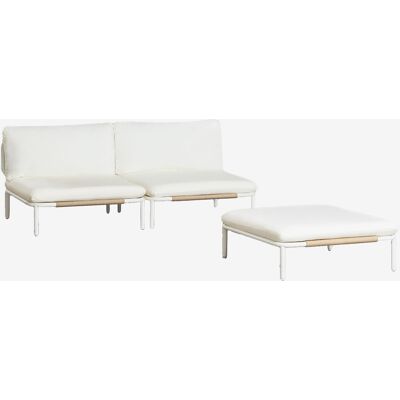 Ensemble De Jardin Avec Canapé Modulaire 2 Pièces Et Pouf En Acier Roubly Sklum Beige Amande - Publicité Ensemble De Jardin Avec Canapé Modulaire 2 Pièces Et Pouf En Acier Roubly Sklum Beige Amande - Publicité