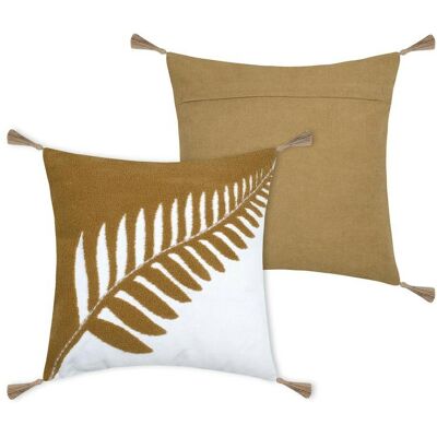 OEM Coussin Aloha 40x40 À Pompon En Forme De Feuille De Fougère - Publicité OEM Coussin Aloha 40x40 À Pompon En Forme De Feuille De Fougère - Publicité