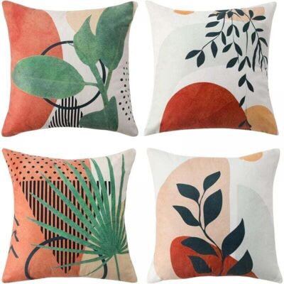 OEM Lot De 4 45 X 45cmtaie D'Oreiller Décorative Housses De Coussin Pour Canapé Velours Classic Housse De Coussin Pour Maison Salon Chambre Feuilles - Publicité OEM Lot De 4 45 X 45cmtaie D'Oreiller Décorative Housses De Coussin Pour Canapé Velours Classic Housse De Coussin Pour Maison Salon Chambre Feuilles - Publicité