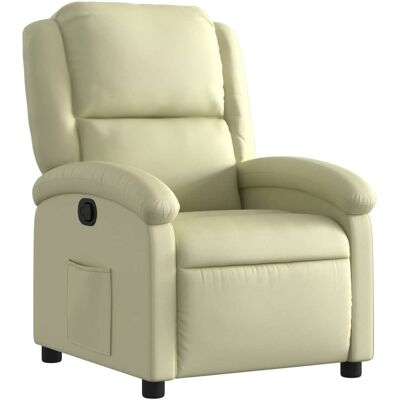 Maison Exclusive - Fauteuil Inclinable Crème Cuir Véritable - Publicité Maison Exclusive - Fauteuil Inclinable Crème Cuir Véritable - Publicité