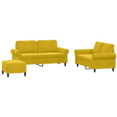 Maison Exclusive - Ensemble De Canapés 3 Pcs Avec Coussins Jaune Velours - Publicité Maison Exclusive - Ensemble De Canapés 3 Pcs Avec Coussins Jaune Velours - Publicité
