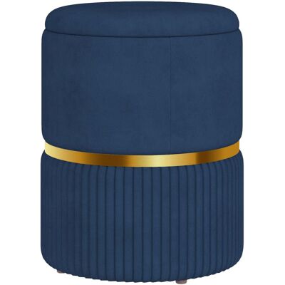 OEM Pouf Tabouret Repose-pied Coffre De Rangement En Velours Côtelé 36 X 36 X 44 Cm Pour Salon Chambre Bleu - Publicité OEM Pouf Tabouret Repose-pied Coffre De Rangement En Velours Côtelé 36 X 36 X 44 Cm Pour Salon Chambre Bleu - Publicité