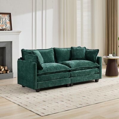 ACKERMAN Cloud Sofa Loveseat (ottoman Is Not Included), Modern Sectional Couch, For Living Room Bedroom And Apartment, Comfy Double Layer Upholstered Seat Cushion, Breathable Chenille Fabric,green,defo5012gn - Publicité ACKERMAN Cloud Sofa Loveseat (ottoman Is Not Included), Modern Sectional Couch, For Living Room Bedroom And Apartment, Comfy Double Layer Upholstered Seat Cushion, Breathable Chenille Fabric,green,defo5012gn - Publicité