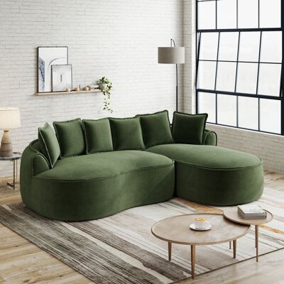 ACKERMAN Canapé Modulaire En L Sans Cadre, Canapé Cloud En Chenille Confortable Avec Assise Profonde, Canapé Méridienne Moderne, Extra Grand, Incluant Coussins, Idéal Pour Salon, Vert - Publicité ACKERMAN Canapé Modulaire En L Sans Cadre, Canapé Cloud En Chenille Confortable Avec Assise Profonde, Canapé Méridienne Moderne, Extra Grand, Incluant Coussins, Idéal Pour Salon, Vert - Publicité