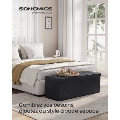 SONGMICS Banc De Rangement, Pouf Pliable, 38 X 110 X 38 Cm, Bout De Lit, Repose-pieds, Coffre De Rangement, Charge Jusqu'à 300 Kg, Pour Salon, Chambre, Entrée, Noir D'Encre - Publicité SONGMICS Banc De Rangement, Pouf Pliable, 38 X 110 X 38 Cm, Bout De Lit, Repose-pieds, Coffre De Rangement, Charge Jusqu'à 300 Kg, Pour Salon, Chambre, Entrée, Noir D'Encre - Publicité