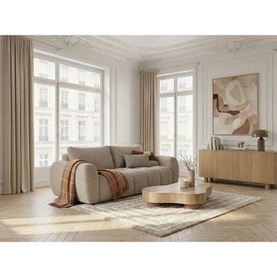 Bobochic - Canapé Droit Convertible Ouverture Express 3 Places Fuji Tissu Bouclette Beige - Publicité Bobochic - Canapé Droit Convertible Ouverture Express 3 Places Fuji Tissu Bouclette Beige - Publicité