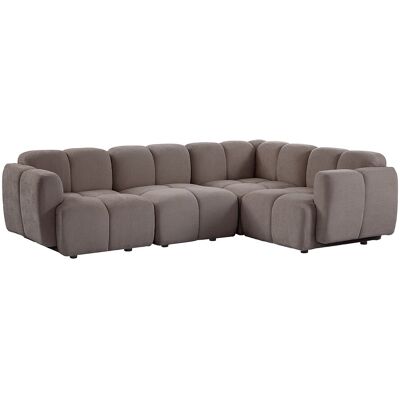 VENTE-UNIQUE Canapé D'Angle Modulable Avec Dossier En Tissu Texturé Taupe Carlivi - Publicité VENTE-UNIQUE Canapé D'Angle Modulable Avec Dossier En Tissu Texturé Taupe Carlivi - Publicité