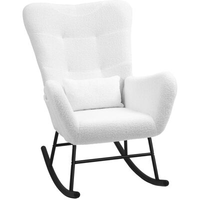 OEM Fauteuil À Bascule, Fauteuil Inclinable Avec Coussin Lombaire Et Poche Latérale, En Tissu Aspect Peluche, Avec Accoudoirs, Idéal Pour Le Salon Ou La Chambre. Couleur : Blanc. Publicité OEM Fauteuil À Bascule, Fauteuil Inclinable Avec Coussin Lombaire Et Poche Latérale, En Tissu Aspect Peluche, Avec Accoudoirs, Idéal Pour Le Salon Ou La Chambre. Couleur : Blanc. Publicité