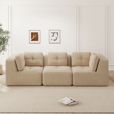 MIDUODUO Canapé Sectionnel Sans Cadre Trois Places,tissu Côtelé Doux. Siège Profond Design Moderne Prêt À L’emploi Pour Salon,beige. Publicité MIDUODUO Canapé Sectionnel Sans Cadre Trois Places,tissu Côtelé Doux. Siège Profond Design Moderne Prêt À L’emploi Pour Salon,beige. Publicité