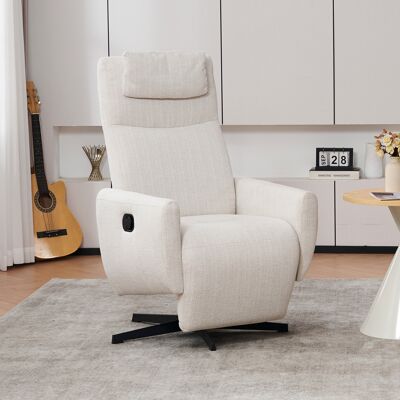 ACKERMAN Fauteuil Relax Confortable Avec Fonction Inclinable – Fauteuil Tv En Chenille Avec Repose-pied, Fauteuil Pivotant Et Fauteuil De Détente Pour Salon, Canapé Moderne, Beige - Publicité ACKERMAN Fauteuil Relax Confortable Avec Fonction Inclinable – Fauteuil Tv En Chenille Avec Repose-pied, Fauteuil Pivotant Et Fauteuil De Détente Pour Salon, Canapé Moderne, Beige - Publicité
