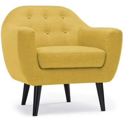MENZZO Fauteuil Scandinave Fidelio Tissu Jaune - Publicité MENZZO Fauteuil Scandinave Fidelio Tissu Jaune - Publicité