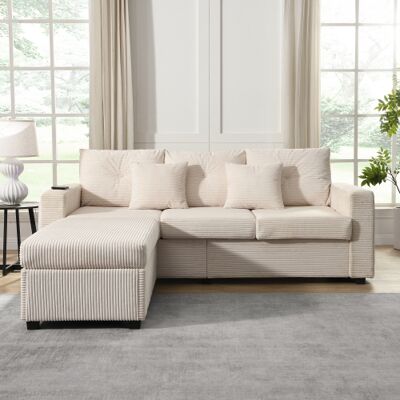 Acavallo Canapé Modulaire Moderne Avec Led — Canapé 3 Places + Pouf Surdimensionné Amovible — Mobilier De Salon En Forme De L Construction Robuste Et Durable - Publicité Acavallo Canapé Modulaire Moderne Avec Led — Canapé 3 Places + Pouf Surdimensionné Amovible — Mobilier De Salon En Forme De L Construction Robuste Et Durable - Publicité