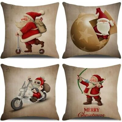SCORPIO Housse De Coussin Noel 45x45cm, Lot De 4 Noël Décoratif Canapé En Coton Et Lin Noël Pour Canapé Lit Chambre Chaise Jardin-style Vintage Noël - Publicité SCORPIO Housse De Coussin Noel 45x45cm, Lot De 4 Noël Décoratif Canapé En Coton Et Lin Noël Pour Canapé Lit Chambre Chaise Jardin-style Vintage Noël - Publicité