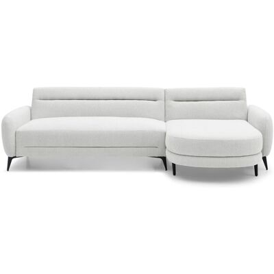 MENZZO Canapé D'Angle Convertible Avec Méridienne Arrondie Milord Tissu Texturé Crème - Publicité MENZZO Canapé D'Angle Convertible Avec Méridienne Arrondie Milord Tissu Texturé Crème - Publicité