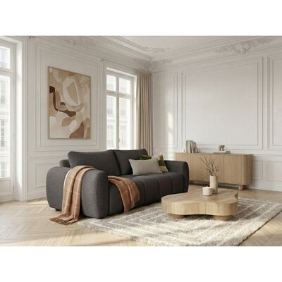 Bobochic - Canapé Droit Convertible Ouverture Express 3 Places Fuji Tissu Bouclette Gris Foncé - Publicité Bobochic - Canapé Droit Convertible Ouverture Express 3 Places Fuji Tissu Bouclette Gris Foncé - Publicité