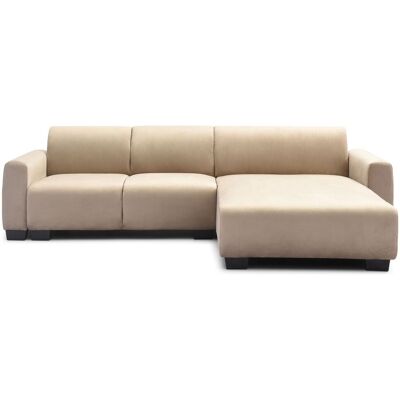 MENZZO Canapé D'Angle Moderne 287cm Wallis Velours Taupe - Publicité MENZZO Canapé D'Angle Moderne 287cm Wallis Velours Taupe - Publicité