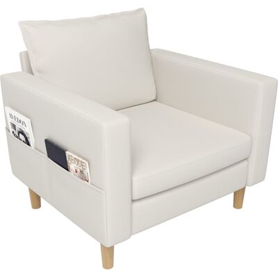 CAPSKA Caizifauteuil De Loisirs Une Place Avec Poche De Rangement Et Coussin Confortable, Idéal Pour Les Intérieurs De Style Nordique Et Les Coins Lecture. (chenille Beige) - Publicité CAPSKA Caizifauteuil De Loisirs Une Place Avec Poche De Rangement Et Coussin Confortable, Idéal Pour Les Intérieurs De Style Nordique Et Les Coins Lecture. (chenille Beige) - Publicité