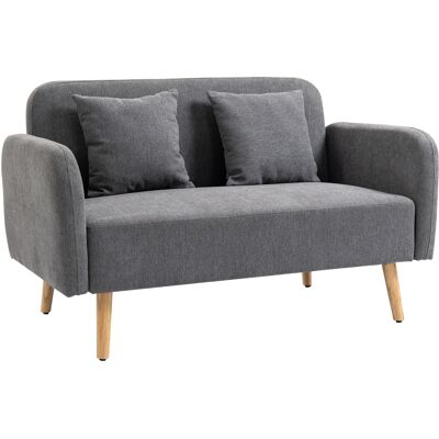 ACKERMAN Homcom Canapé Double, Loveseat Avec Coussins, Repose-pieds Réglables, Polyester Aspect Velours, Bois De Gomme, Mousse, Canapé 2 Places, Revêtement En Tissu - Publicité ACKERMAN Homcom Canapé Double, Loveseat Avec Coussins, Repose-pieds Réglables, Polyester Aspect Velours, Bois De Gomme, Mousse, Canapé 2 Places, Revêtement En Tissu - Publicité