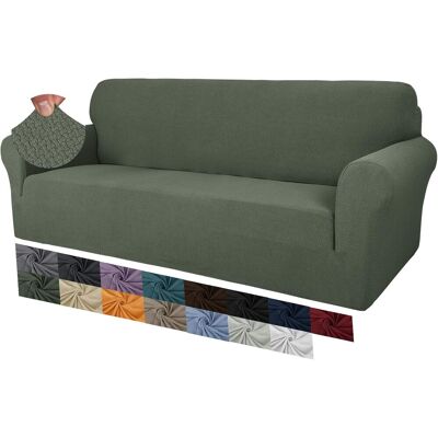 OEM 1 Housse De Canapé 3 Places, Jacquard Extensible Antidérapante, Protection Animaux, Tissu Polyester Élasthanne, Vert Armée - Publicité OEM 1 Housse De Canapé 3 Places, Jacquard Extensible Antidérapante, Protection Animaux, Tissu Polyester Élasthanne, Vert Armée - Publicité