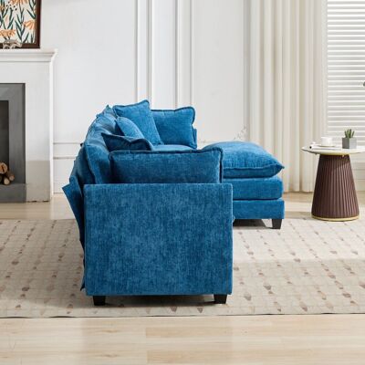 MIDUODUO Accoudoirs Cloud Canapé Sectionnel Moderne Coussin Double Couche Rembourré Tissu Chenille Respirant Salon Chambre Appartement Bleu. Publicité MIDUODUO Accoudoirs Cloud Canapé Sectionnel Moderne Coussin Double Couche Rembourré Tissu Chenille Respirant Salon Chambre Appartement Bleu. Publicité