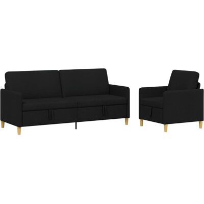 Canapé Avec Rangement 2 Pcs Noir Polyester Vidaxl - Publicité Canapé Avec Rangement 2 Pcs Noir Polyester Vidaxl - Publicité