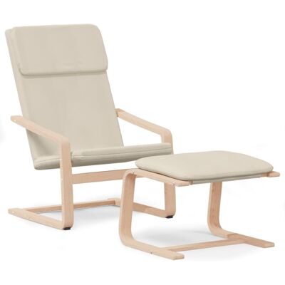 Maison Exclusive - Chaise De Relaxation Avec Repose-pied Crème Tissu - Publicité Maison Exclusive - Chaise De Relaxation Avec Repose-pied Crème Tissu - Publicité